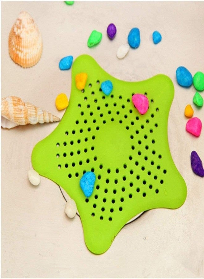 PIERCELL ENTERPRISE Piercell Starfish Hair Catcher Star Bathroom Drain Strainer Bathtub Shower Cover Trap strainers Protectors Filter for Kitchen(Pack of 1) Multicolour - Image 1